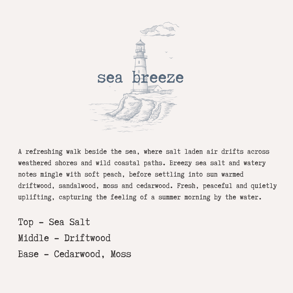 SEA BREEZE  - Sea Salt & Driftwood Soy Candle