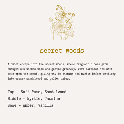 SECRET WOODS - Rose, Jasmine & Amber Soy Candle