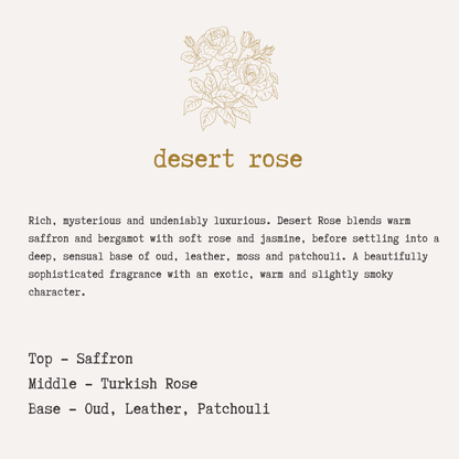 DESERT ROSE - Oud, Rose, Saffron & Patchouli Soy Candle