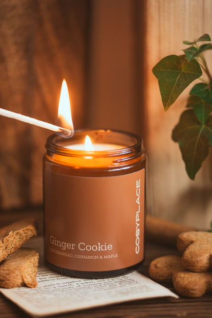 GINGER COOKIE - Gingerbread Phthalate Free Pet Friendlier Scented Soy Candle - COSYPLACE CANDLES