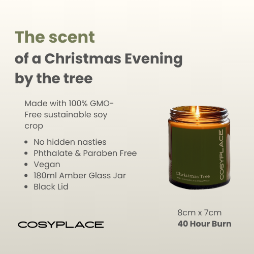 CHRISTMAS TREE - Nordic Spruce and Cedarwood Pet Friendlier Scented Soy Candle - COSYPLACE CANDLES